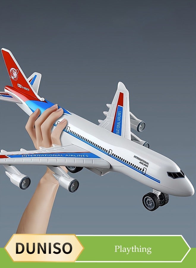 DUNISO ألعاب طائرات للأطفال، تحاكي نموذج طائرة ذات جاذبية، يمكن تجميع نماذج الطائرات، مقاومة للسقوط والاصطدامات، مناسبة للأطفال من عمر 4 إلى 6 سنوات، 24 * 25.5 * 8 سم - Image 1