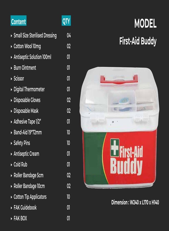Jayco First Aid Buddy First Aid Kit for Home/Office/Shop/Workplace by Add-on Safety (with all item inside) - Image 3