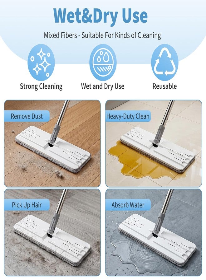 KEUYE 8Pack Replacement Pads Compatible with JOYMOOP 13-inch Flat Mop-13 * 4.9'',Reusable Microfiber Mop Pads Compatible with BOSHENG, Libman - Image 3