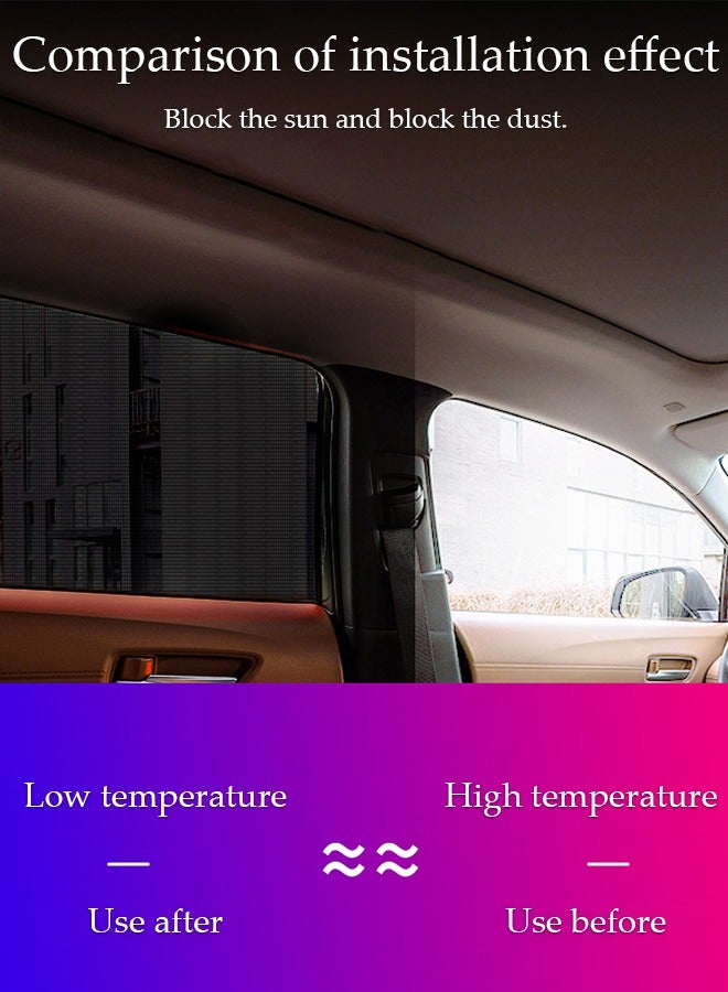 DUNISO 4PCS Car Side Window Sun Shades,Strong-Light Blocking&UV Protection Privacy Shades,Keep out mosquitoes,Universal Essential Interior Accessories for Baby,Car Camping and Napping Curtains,Universal for  - Image 3