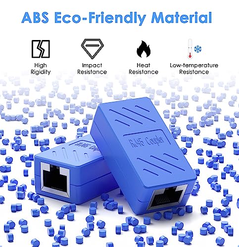 Dingsun RJ45 Coupler, Ethernet Extender for Cat7/Cat6/Cat5e/Cat5 Female to Female Ethernet Coupler Connector (2pack,Blue) - Image 4