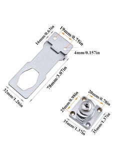 Generic Keyed Hasp Locks, Cabinet Locks with Keys and Screws, Silver, 3 Inches  - Image 2