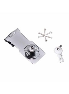 Generic Keyed Hasp Locks, Cabinet Locks with Keys and Screws, Silver, 3 Inches  - Image 1