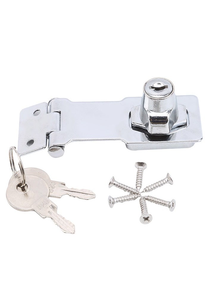 Generic Keyed Hasp Locks, Cabinet Locks with Keys and Screws, Silver, 3 Inches  - Image 3