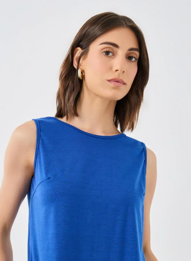 Take Two Take Two Blue Asymmetric Top and Wide Leg Pants Co-Ords