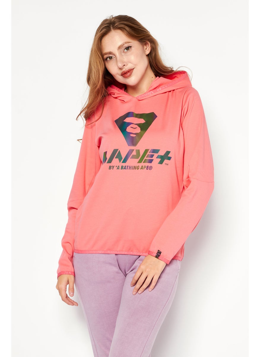 Women Hooded Long Sleeves Brand Logo Sweatshirt, Pink - pzsku/Z9E664015B9370B9C9696Z/45/_/1737642360/e777cd9e-7b00-4c50-902b-6d700e87c0df