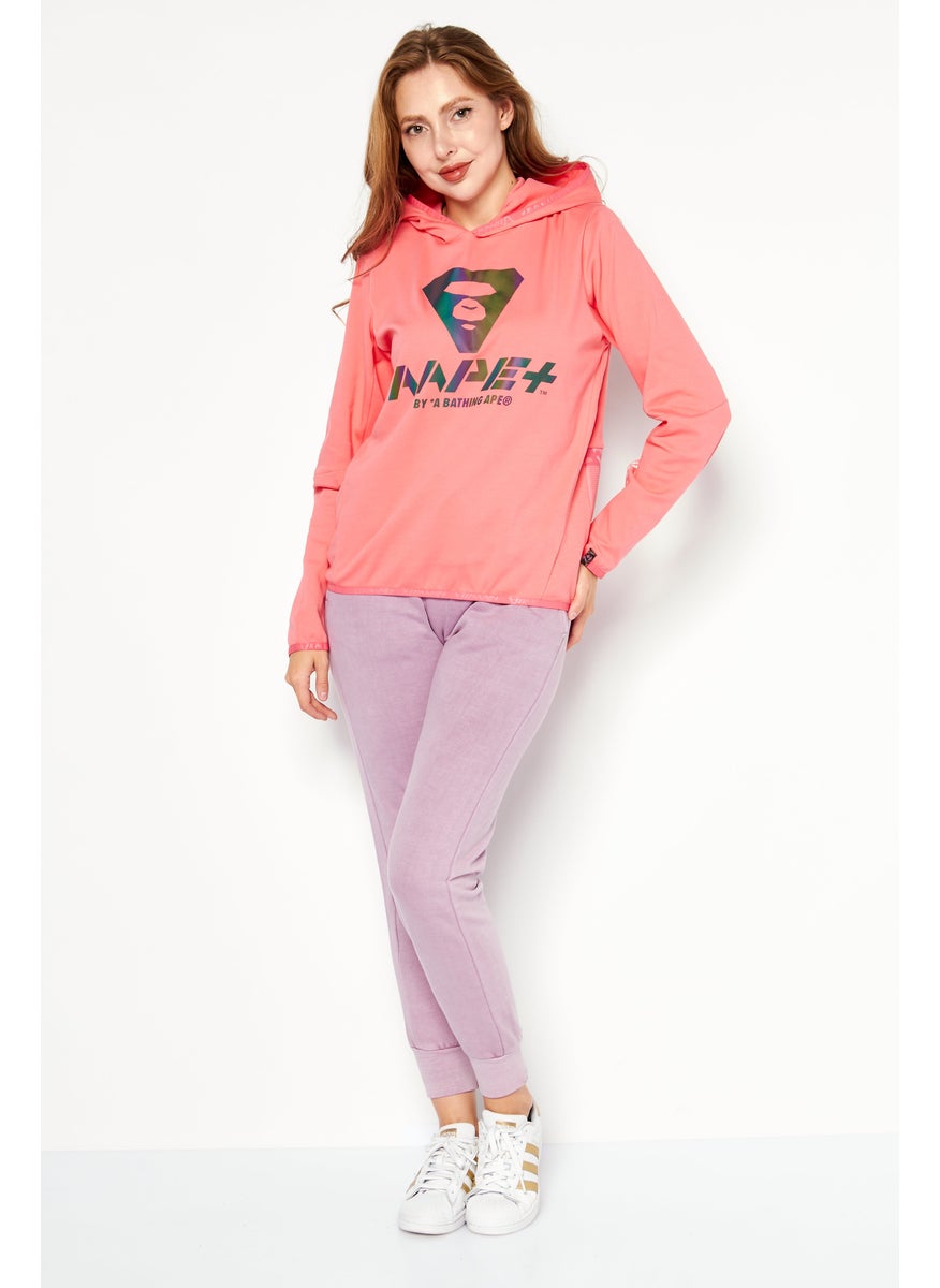 Women Hooded Long Sleeves Brand Logo Sweatshirt, Pink - pzsku/Z9E664015B9370B9C9696Z/45/_/1737642362/415d64e8-d6c1-4aeb-a103-192ffc2fa1a4