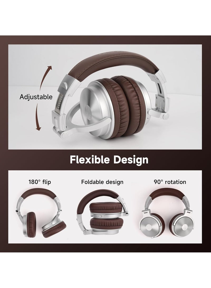 OneOdio Bluetooth Over Ear Headphones, 110 Hrs Wireless/Wired Stereo Sound Foldable Headsets with Deep Bass 50mm Neodymium Drivers for PC/Phone/Tablet - Studio Wireless Pro C - Image 3