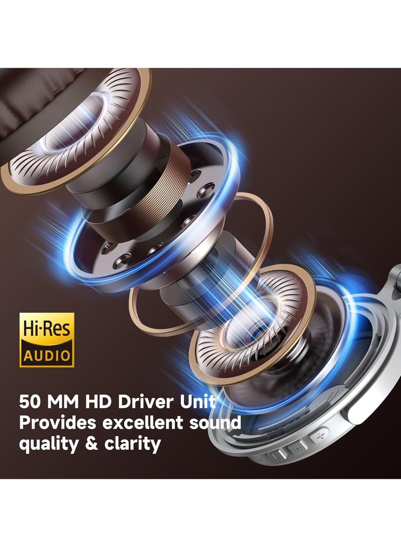 OneOdio Bluetooth Over Ear Headphones, 110 Hrs Wireless/Wired Stereo Sound Foldable Headsets with Deep Bass 50mm Neodymium Drivers for PC/Phone/Tablet - Studio Wireless Pro C - Image 4
