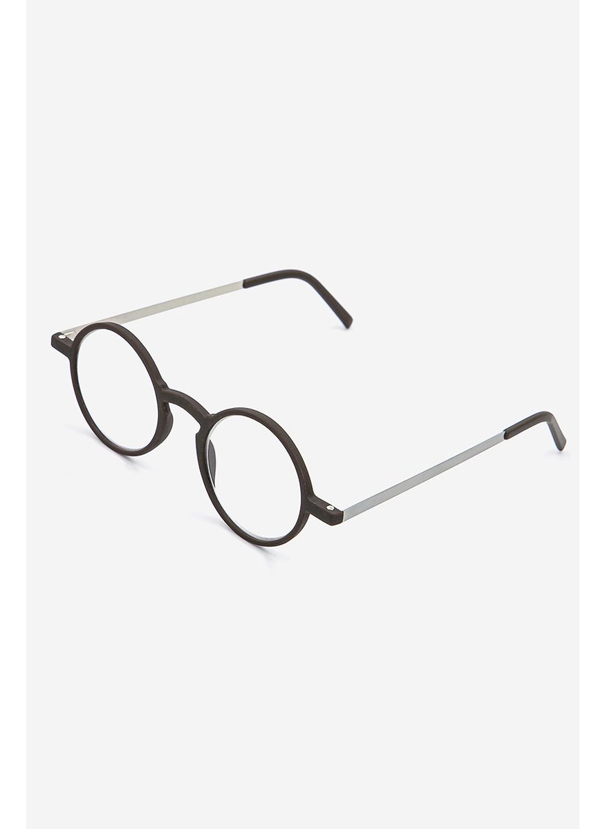 Tchibo Round Reading Eyeglasses, Grey and Silver  - Image 4