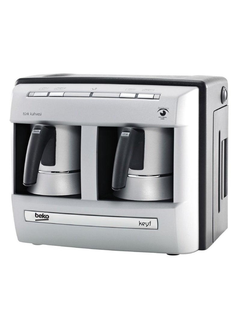 Beko Double Pot Turkish Coffee Machine - 4 Cups Capacity, CookSense Technology, AntiSpill, Spin Jet System for Thick Foam, Color – Silver Grey  - Image 2