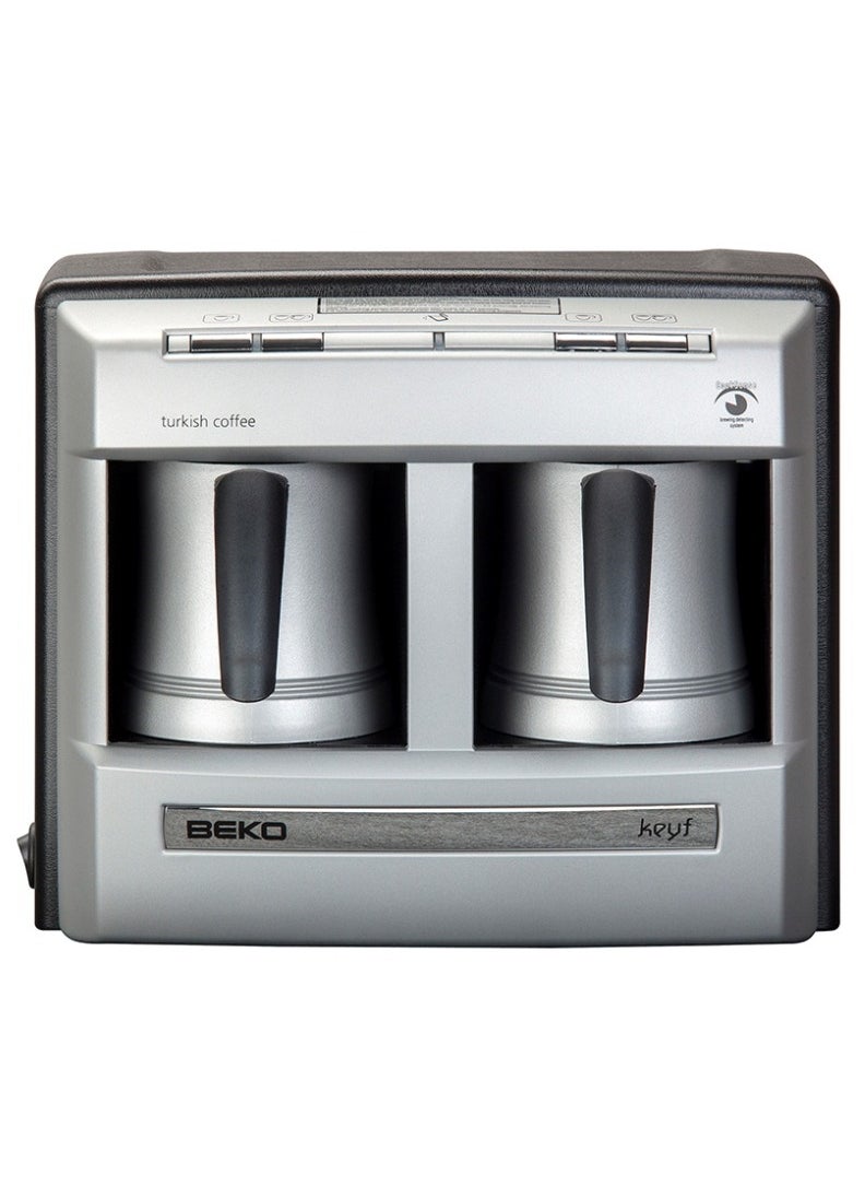 Beko Double Pot Turkish Coffee Machine - 4 Cups Capacity, CookSense Technology, AntiSpill, Spin Jet System for Thick Foam, Color – Silver Grey  - Image 1