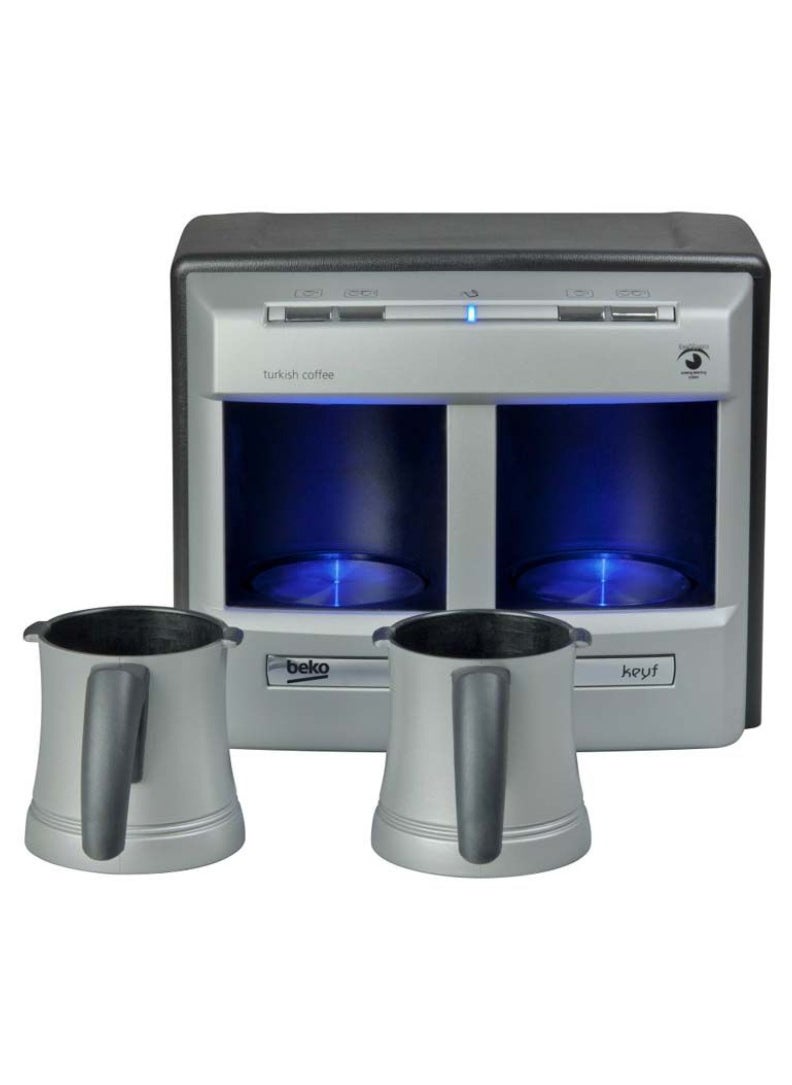 Beko Double Pot Turkish Coffee Machine - 4 Cups Capacity, CookSense Technology, AntiSpill, Spin Jet System for Thick Foam, Color – Silver Grey  - Image 3