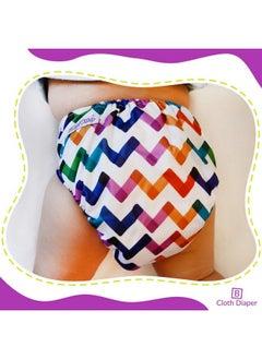 BEMBIKA Cloth Diapers For Babieswashable Reusable Cloth Diaper Ll Sizes Adjustable With 5 Layer Bamboo Charcoal Insert (Zig Zig)  - Image 4