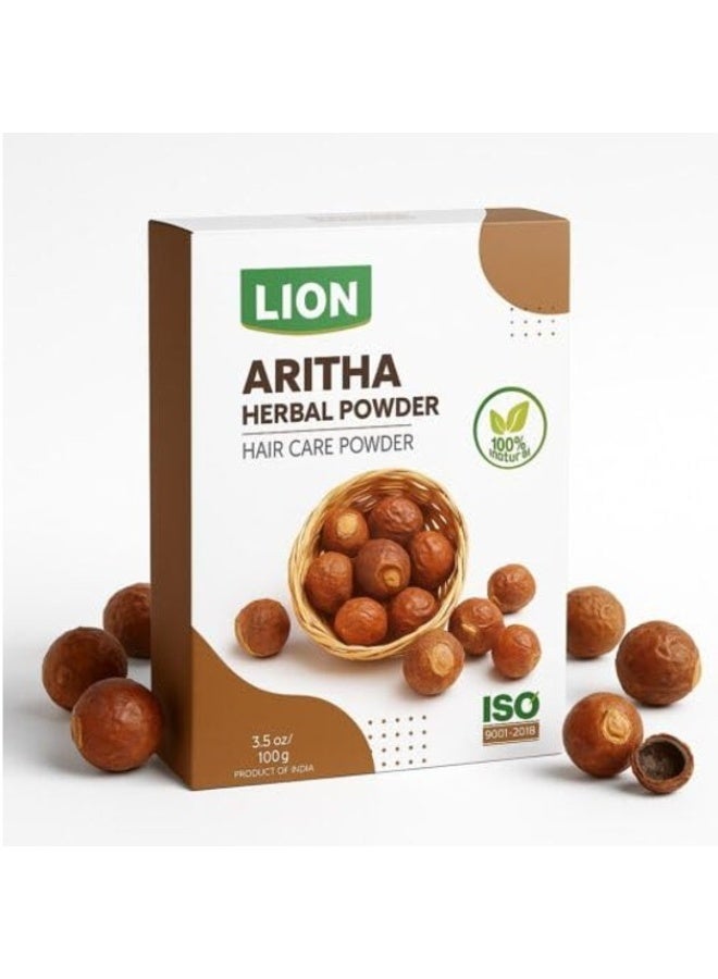 ليون مسحوق "ليون أريثا" العشبي (100 جم) | منظف طبيعي للشعر من ثمار "سوب نات" (Soapnut) | مستحضر أيورفيدي لغسل الشعر والعناية بفروة الرأس - Image 1