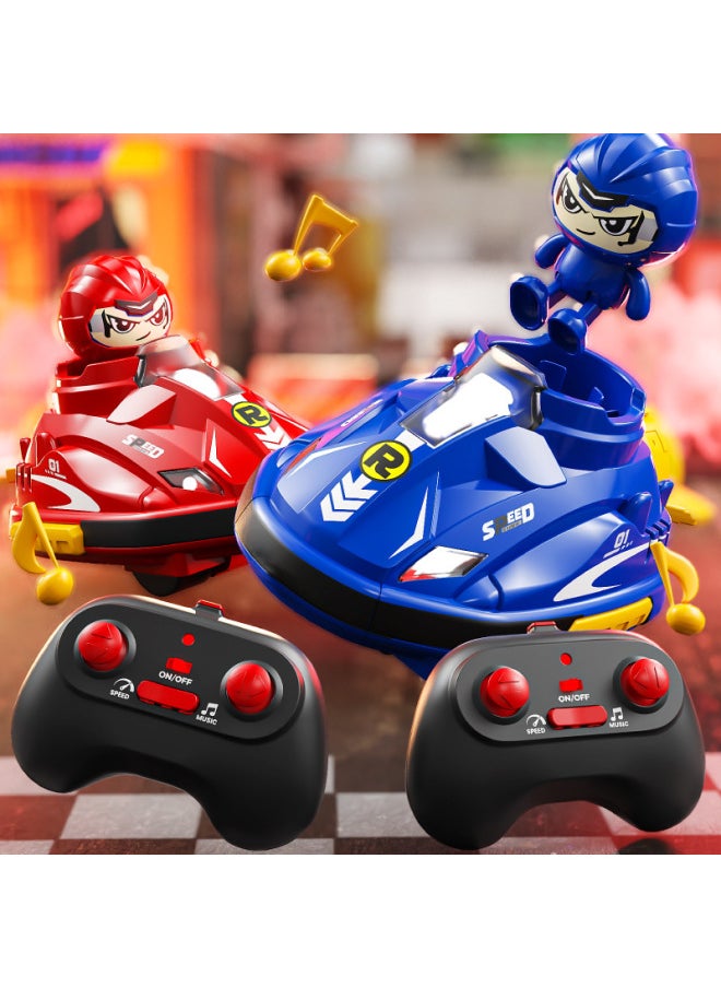 Generic Children's Double Remote Control Battle Spray Bumper Car Parent-child Interaction Kart Drift Collision Ejection Toy-Color:Two-player Remote Control Spray Bumper Car [color Box]-Proportion:Standard [a Set Of Body Lithium Batteries]  - Image 2