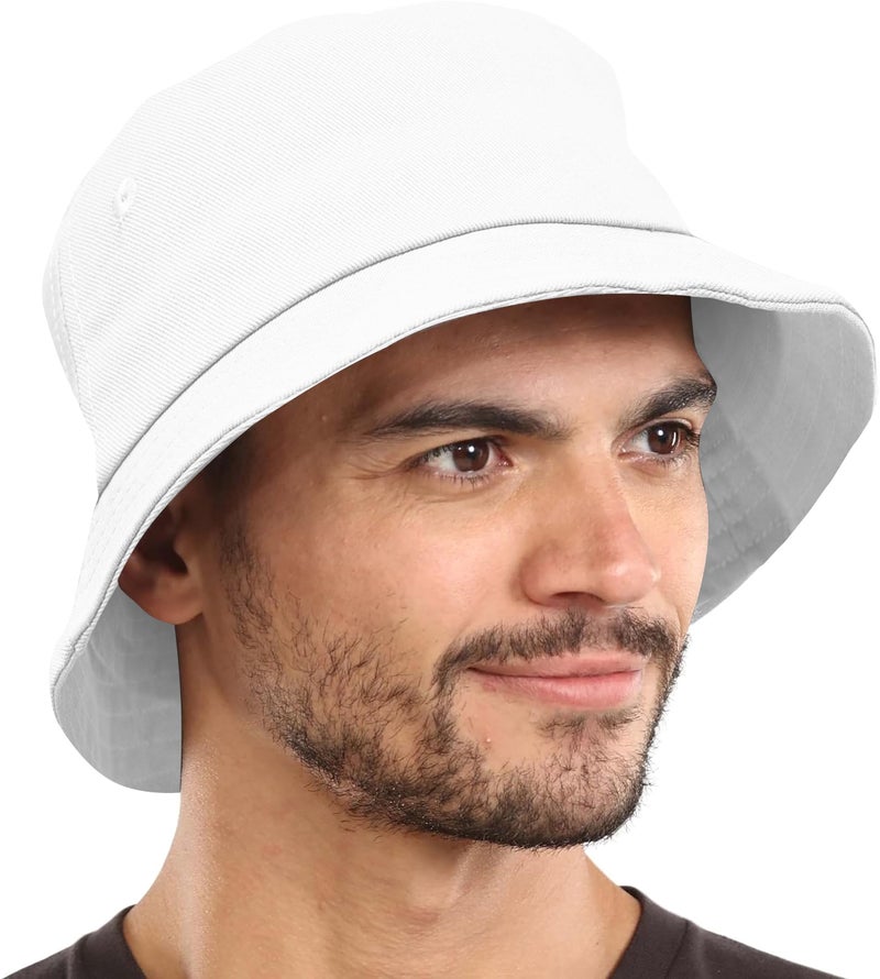 NORTHWIND Unisex Cotton Bucket Hat , Beach Hat , Sun Protection Cap , Round Hat (White), Free Size - Image 2