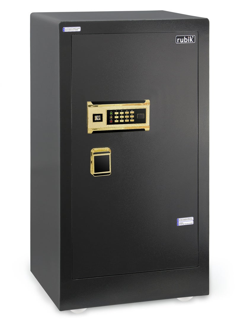 Rubik Safe Box Large with Dual Security Digital Keypad and Key Lock System Protect Money Documents for Home Office (Size 100x51x45cm) Black - Image 1