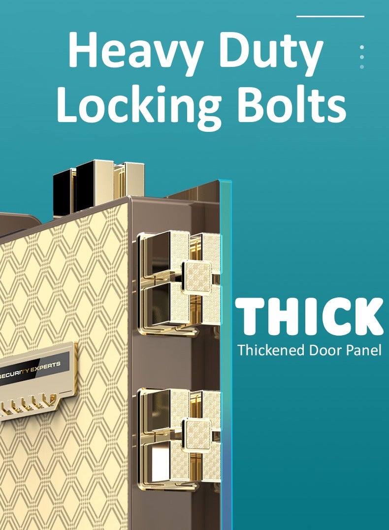 Rubik Safe Box Large with Dual Security Digital Keypad and Key Lock System Protect Money Documents for Home Office (Size 100x51x45cm) Black - Image 5