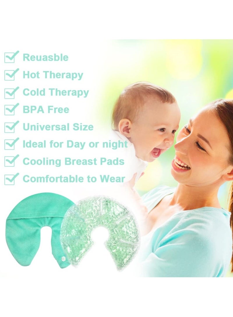 2PCS，Breast Ice Packs, Breast Therapy Pack for Engorgement Hot and Cold Breastfeeding Gel Pads for New Mom Essentials Reusable Gift for Relieve Clogged Ducts, Nipple Pain, Improve Milk Flow  - Image 2