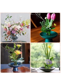 Excefore Flower Frogs 4 Pieces Plastic Floral Frogs Vase Round Black Arranger Tool Pin Holder Japanese Arranging Plant Decoration Fixed Supplies with Bottom Home DIY Craft  - Image 4