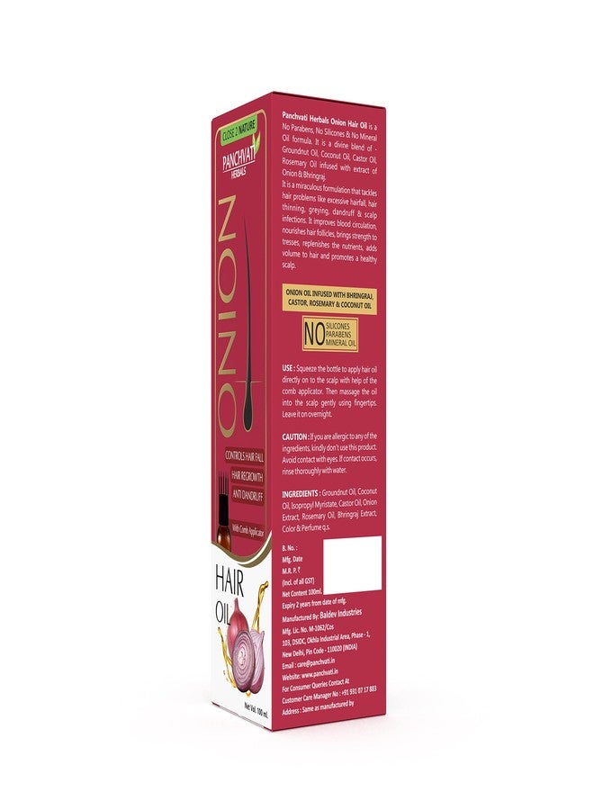 Panchvati Herbals Onion Oil 100 Ml Control Hair Fall Hair Damange For Men & Women Pack Of 1 - Image 2