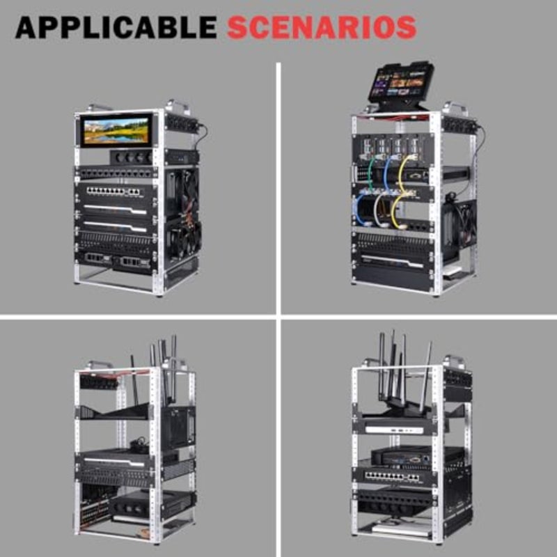 DeskPi RackMate TL1, 10 inch 10U Server Rack for Network, Servers, Audio, and Video Equipment, Open Frame Aluminum Alloy Rack - Image 3