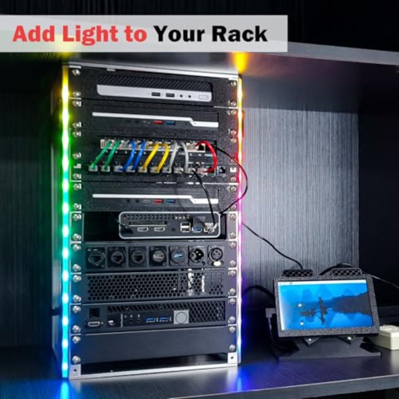 DeskPi RackMate TL1, 10 inch 10U Server Rack for Network, Servers, Audio, and Video Equipment, Open Frame Aluminum Alloy Rack - Image 4