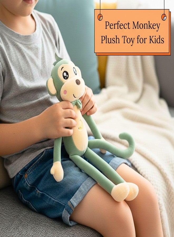 Tickles Monkey Soft Stuffed Plush Animal Toy for Kids Boys & Girls Birthday Gifts (Color: Green Size: 35 cm) - Image 4