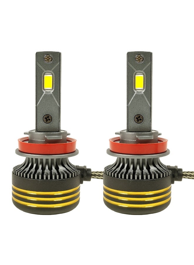 SPIDER New Spider M8 Pro Silver H11 LED Headlight Bulbs - 30000LM, 130W Super Bright Conversion Kit, 6500K Cool White, IP65 Waterproof, Aviation Aluminum Heatsink, Anti-Glare Focused Beam, 12V−24V for Car/Truck/ATV (2-Pack) - Image 2