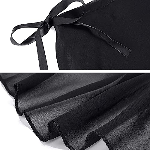 Stelle Girls Women Ballet Skirt Dance Wrap Skirt Chiffon Toddler Ballet Skirts for Little Kid/Big Kid/Adult (Black, 4-6 Years) - Image 4