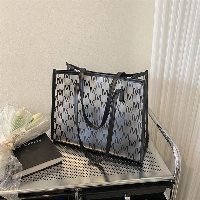 Large Transparent Tote Bag 2024 Fashion Black 