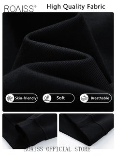 roaiss 2 Piece Outfits Oversized Fleece Sweatsuits Letter Graphic Hoodies Sweatshirt and Jogger Sweatpants  - Image 3