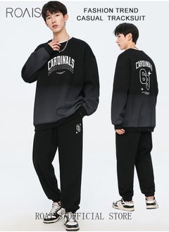 roaiss 2 Piece Outfits Oversized Fleece Sweatsuits Letter Graphic Hoodies Sweatshirt and Jogger Sweatpants  - Image 4
