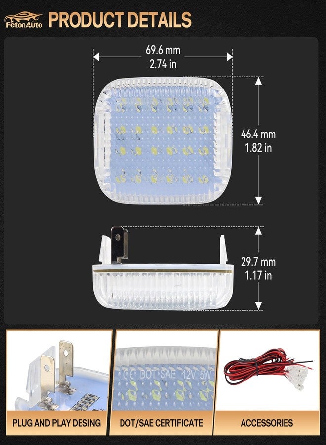 FetonAuto 4PCS Transit Interior Carbin Courtesy Load Space Area Roof Top Cargo Van LED Lights with Wire Harness Accessories for 2014-2024 Ford Transit 150 250 350 HD Connect, White 6000K - Image 3