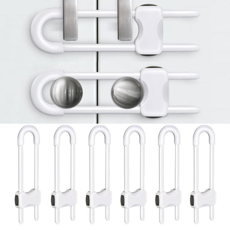 SPISPI Baby Proofing Cabinets,Cabinet Locks for Babies,U-Shaped Child Locks for Cabinets, Child Proof Cabinet Latches,Child Safety Cabinet Locks with Adjustable by SPISPI (Pack of 6) - Image 1