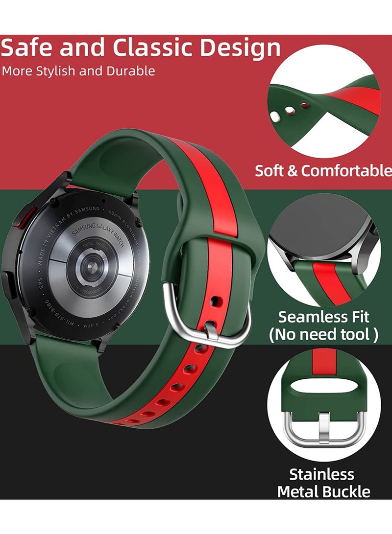 Compatible Band for Samsung Galaxy Watch 5 & 5 Pro, 20mm Soft Silicone Strap for Galaxy Watch 3 and Active 2, Stylish Bands for Men and Women. - Image 2