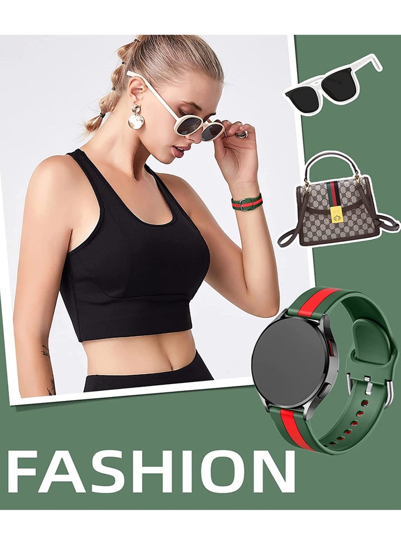 Compatible Band for Samsung Galaxy Watch 5 & 5 Pro, 20mm Soft Silicone Strap for Galaxy Watch 3 and Active 2, Stylish Bands for Men and Women. - Image 3