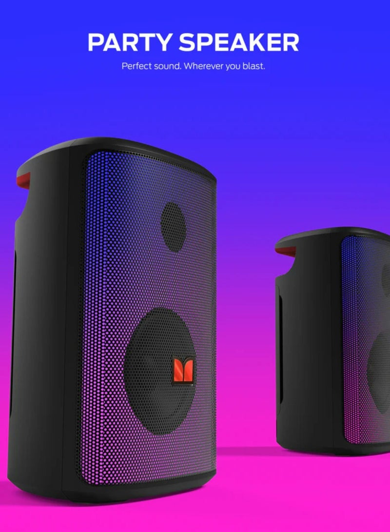 مونستر مكبر صوت سباركل لاود بتقنية البلوتوث 80 وات، مكبر صوت للحفلات بصوت قوي وباس ثقيل، شاشة كاملة، أضواء ملونة، وقت تشغيل 24 ساعة، تشغيل AUX وUSB، مكبر صوت محمول مقاوم للماء للمنزل الخارجي - Image 4