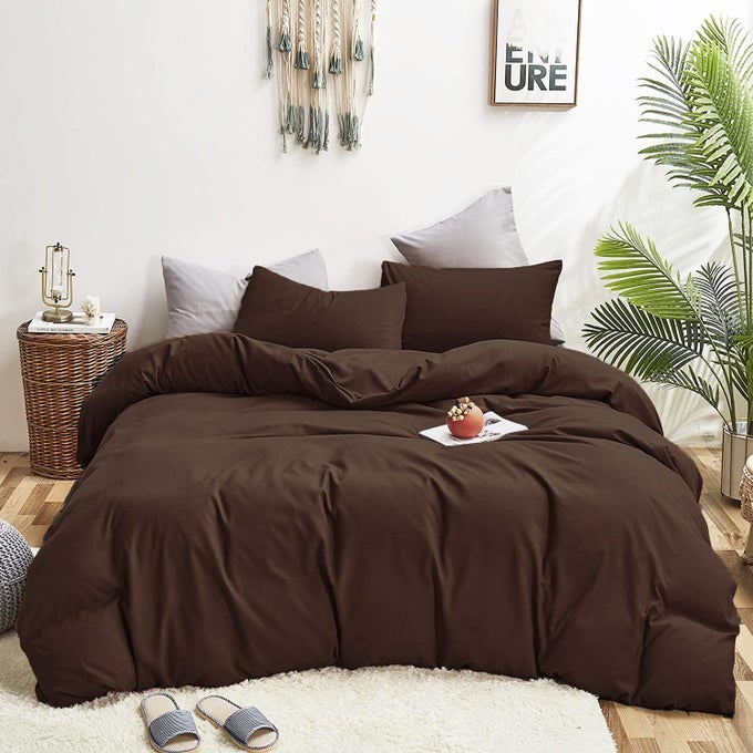 BROWN COMFORTER SETS KING SOLID MOCHA COFFEE BEDDING COMFORTERS COTTON WOMEN MEN PLAIN CHOCOLATE COLOR QUILTS ADULTS TEENS DARK BROWNNESS MODERN CHESTNUT BLANKETS FARMHOUSE DEEP COLOR BEDDING
