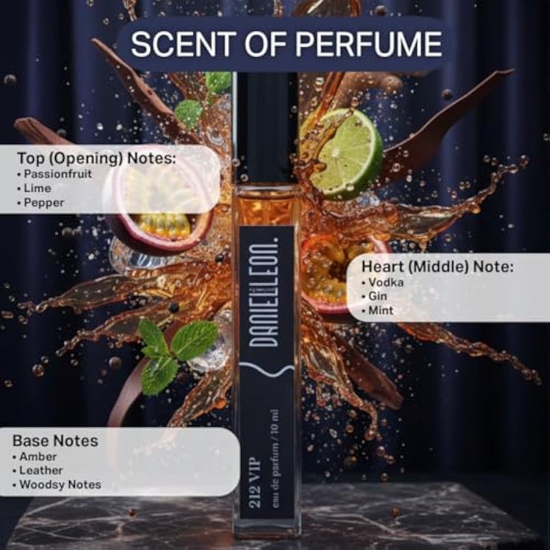 Daniel Leon Men’s Perfume Package Set | 4×10ml Inspired Fragrance Testers | 1 Million, 212 VIP, Black Afgano & D&G | Long-Lasting - Image 3