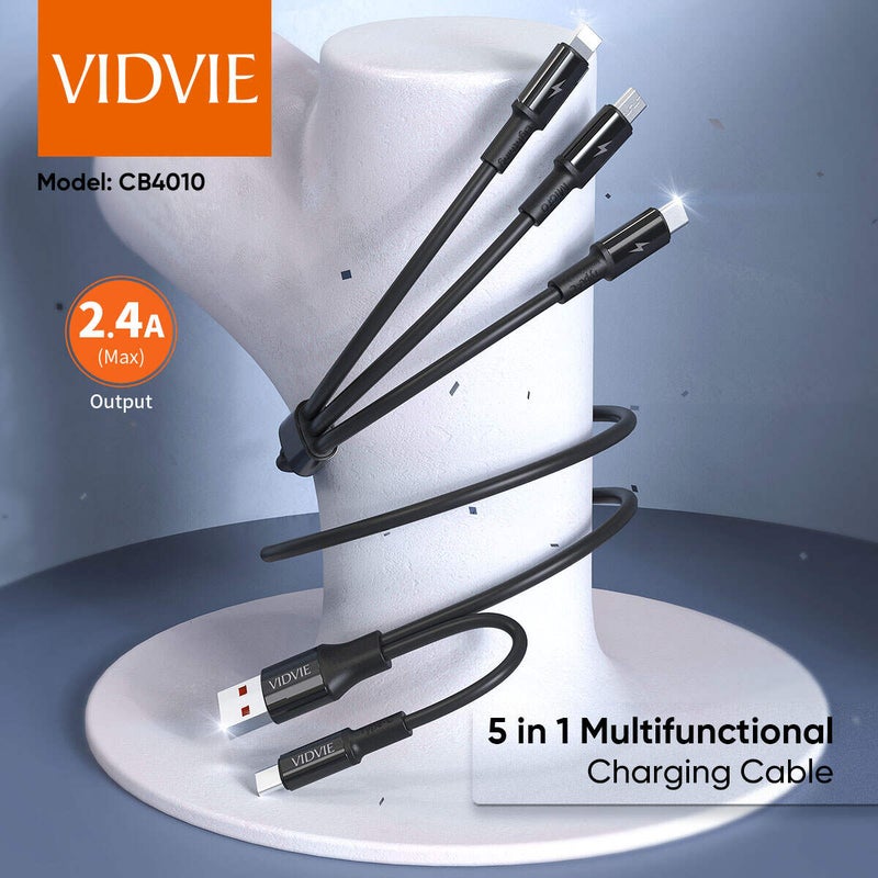 Vidvie CB4010 5-in-1 Multifunctional Charging Cable  Universal Compatibility for All Devices - Image 1