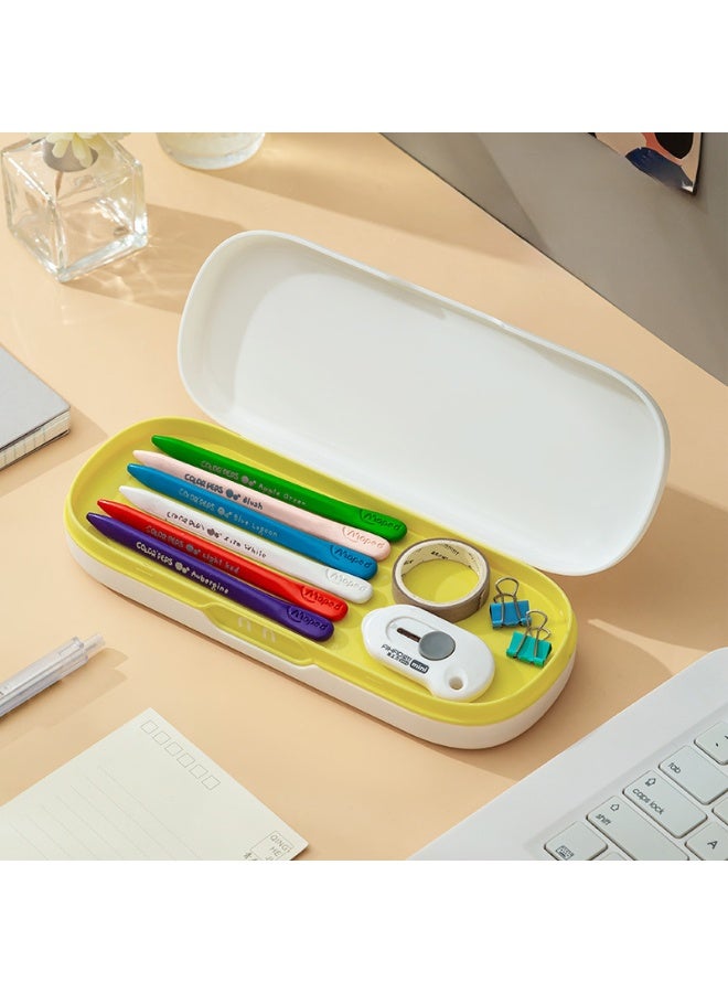 علبة أقلام لطيفة للطلاب، حقيبة أقلام بسعة كبيرة بطبقتين مع تصميم روبوت، حقيبة أقلام متعددة الاستخدامات مقاومة للماء للأطفال - Image 1