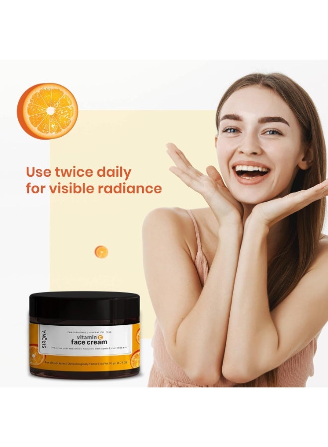 Sirona Vitamin C Face Cream for Men & Women – 50 gm | Daily Cream for Radiant & Even toned Skin | Moisturizer for Face, Provides Skin Radiance & Reduces Dark Spots - Image 4