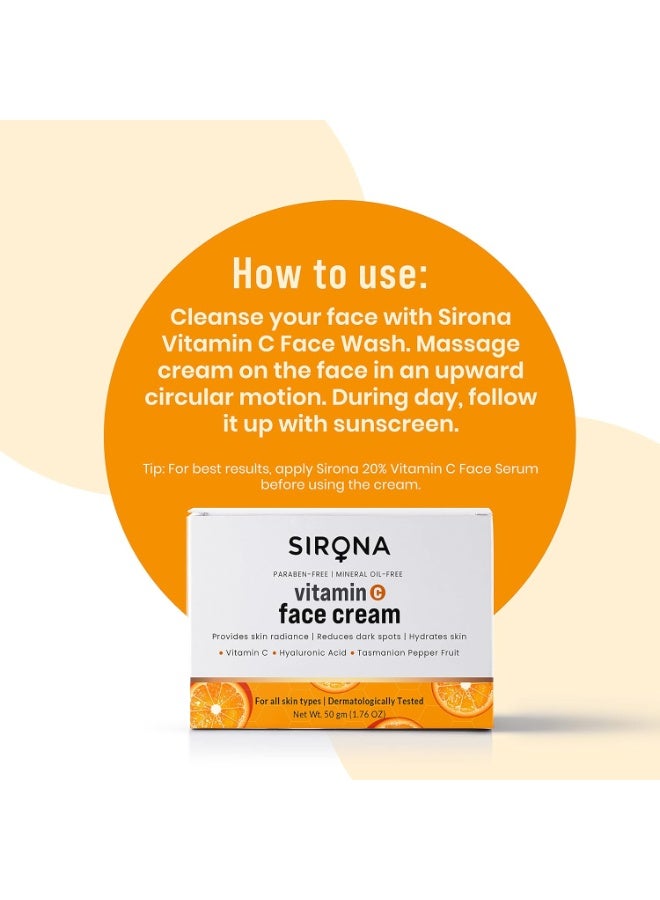 Sirona Vitamin C Face Cream for Men & Women – 50 gm | Daily Cream for Radiant & Even toned Skin | Moisturizer for Face, Provides Skin Radiance & Reduces Dark Spots - Image 5
