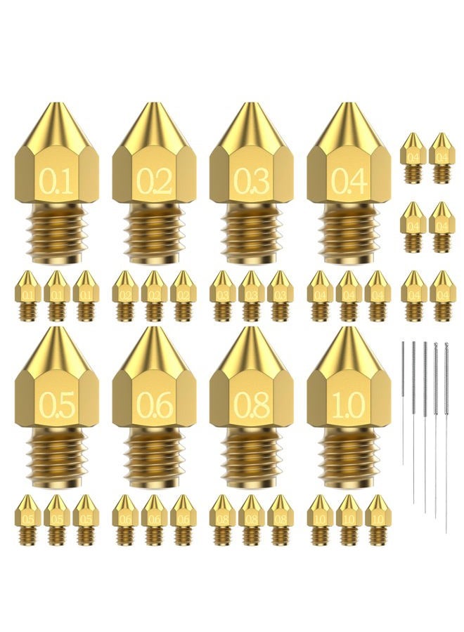 Benseager 31PCS MK8 3D Printer Nozzles Extruder for Ender 3, 0.4mm 0.1 0.2 0.3 0.5 0.6 0.8 1.0mm Nozzles with Cleaning Kit for Ender 3 V2/Pro (1.75mm Filament) - Image 1