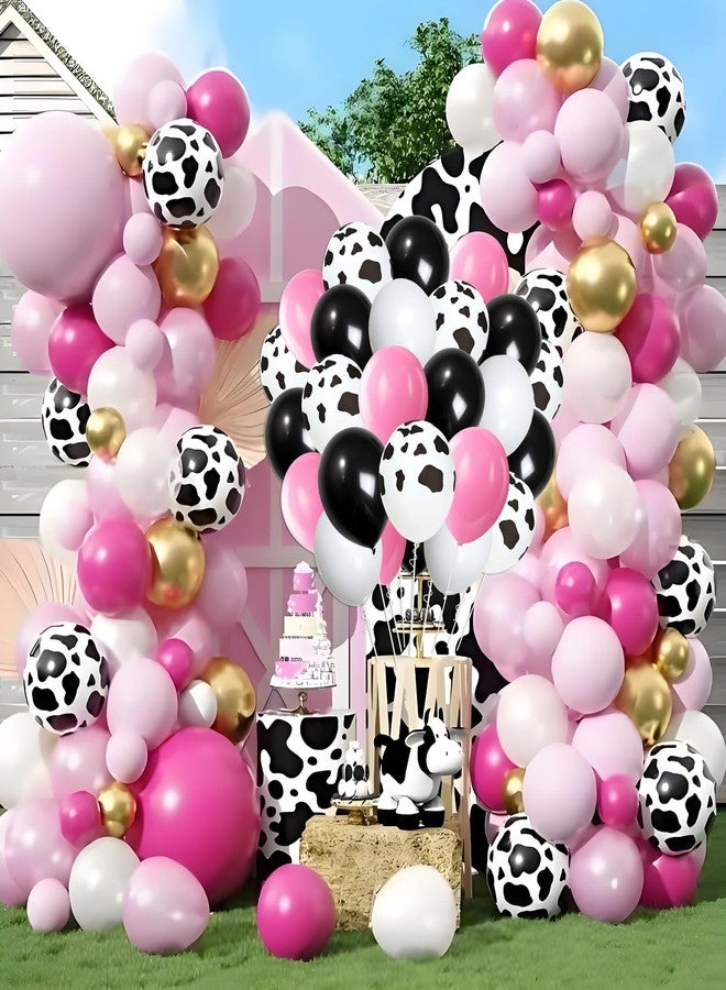 Tagberoy Cow Print Balloons, 12 Inch Black White and Pink Latex Balloons for Birthday, Baby Shower, Cowboy Cowgirl Themed Farm Party Decorations Supplies - Image 4