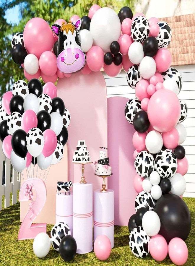 Tagberoy Cow Print Balloons, 12 Inch Black White and Pink Latex Balloons for Birthday, Baby Shower, Cowboy Cowgirl Themed Farm Party Decorations Supplies - Image 5
