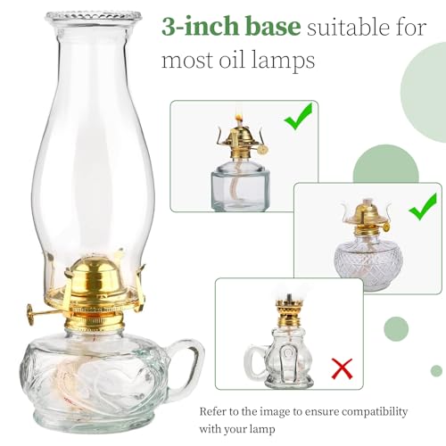 LVACODV Oil Lamp Chimney Replacement – Clear Hurricane Lamp Glass Shade (Wave Style) for Kerosene Lamps – 3 Inch Base（1 Pack） - Image 4