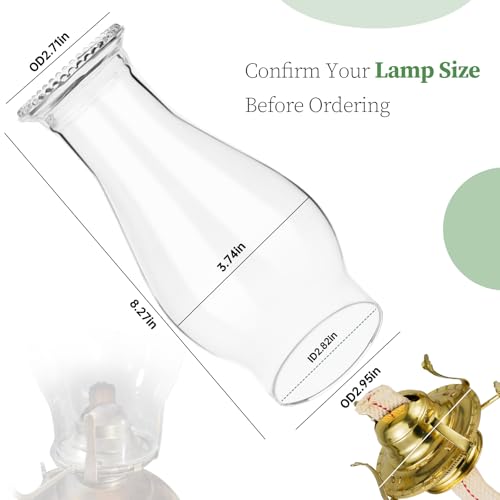 LVACODV Oil Lamp Chimney Replacement – Clear Hurricane Lamp Glass Shade (Wave Style) for Kerosene Lamps – 3 Inch Base（1 Pack） - Image 3